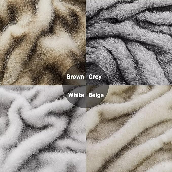 Heated Electric Blanket Throw,Octrot 50"X60" Faux Fur Heating Blanket Luxury Christmas Gifts Heavy Plush with 10 Heats Levels & 8 Hours Auto Off,Super Cozy Warm Fuzzy,Fluffy Decor Winter Warming,Grey