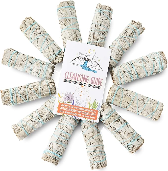 10 White Sage Smudge Sticks ~ Sustainably Grown Sage Bundles for Smudging, Smudge Kit, Ceremony, Spiritual Use, Home & Office Cleansing or Smoke Cleanse (10 Pack)