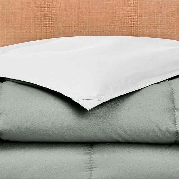 Modern Threads Down Alternative Reversible Comforter White/Gray Queen