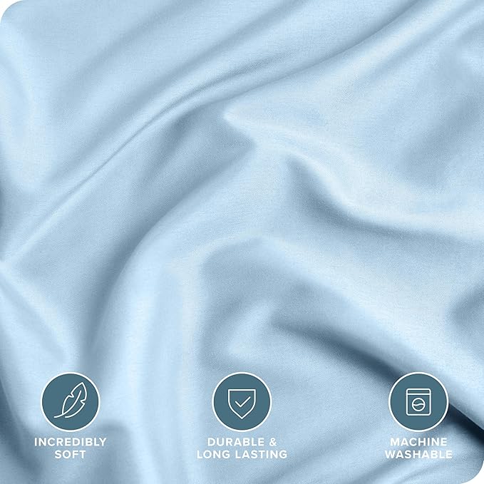 Bare Home Bedding Duvet Cover Extra Long Size - Premium 1800 Super Soft - Lightweight, Cooling Duvet Cover - Soft Breathable Bedding (Twin/Twin XL, Light Blue)