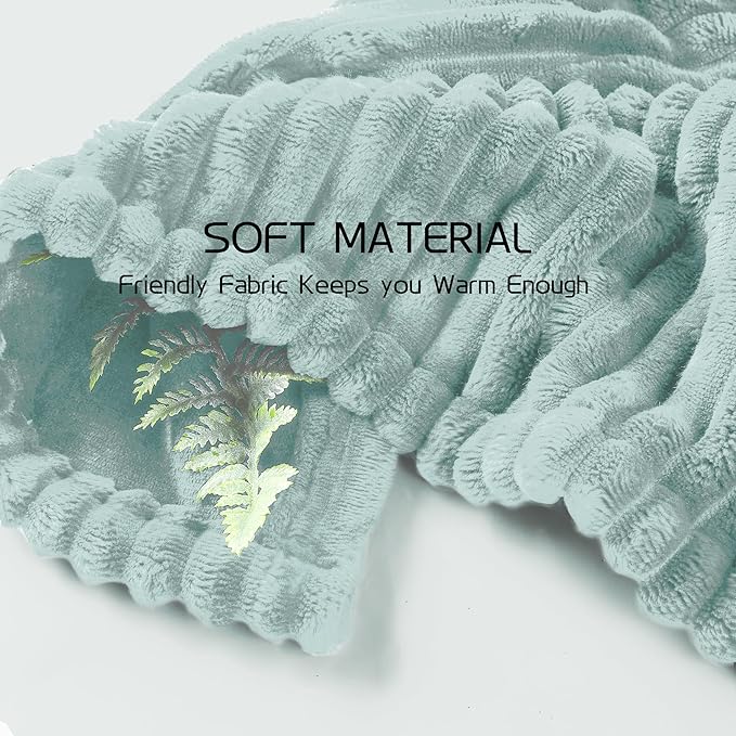 Electric Heated Blanket Full-Size 72x84 Inch - Ultra Soft Silky Flannel with Ribbed Texture, 10 Heating Levels and 12 Hours Auto-Off Feature - Mint Green