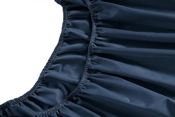 LANE LINEN 100% Cotton Sheets Queen Size – 450 Thread Count Naturally Cooling Queen Bed Set, Durable Bedding for Daily Use, Luxury Sateen Finish, Snug Fit 15" Deep Pocket Fitted Sheet – Estate Blue