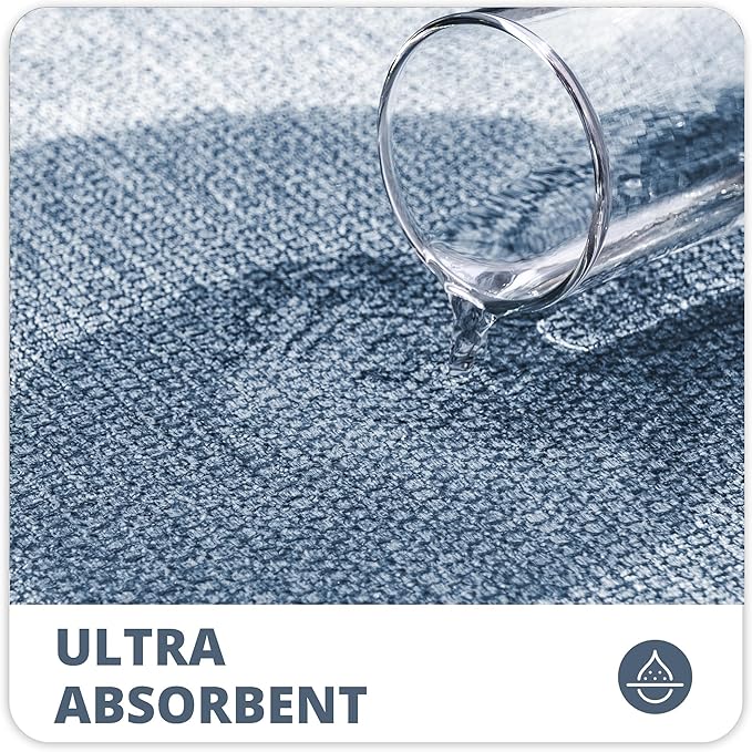 Bath Mat,Ultra Thin Bathroom Runner Rugs,Large Bath Mats for Bathroom,Quick Dry,Non-Slip,Machine Washable,Low Pile,Bath Rug,Shower Outside,Sink,Home Decor Accessories.Blue,2'x5'（24x60inch）