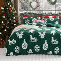 Bedsure Fluffy Christmas Duvet Cover Set - Ultra Soft Plush Shaggy Comforter Cover Twin Size, Warm Flannel Fleece Bed Sets for Winter, 2 Pieces, Gingerbread Man Pattern, Green