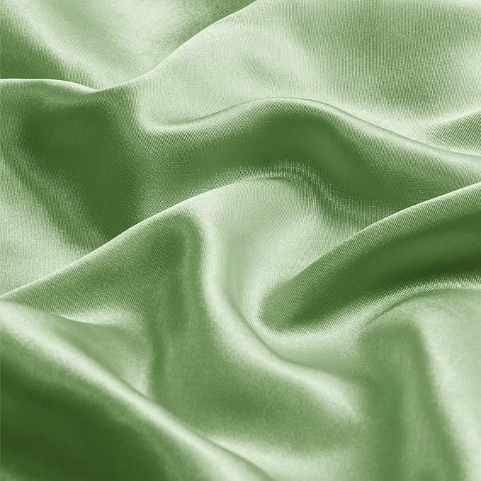 BEDELITE Satin Body Pillow Cover, Super Soft and Cooling Body Pillow Pillowcase for Hair and Skin, Breathable Silky Full Long Pillowcase Cover(20"x54", Sage Green)