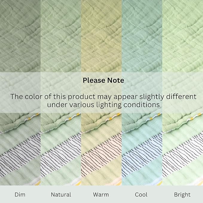 Salt Earth 100% Cotton Muslin Throw Blanket, Gauze Blanket 50"X60" Throw 6 Layered for Couch, Bed, Living Room, Home,Lightweight & All Season Blankets & Throws, Skin Friendly (Jadeite/Print)