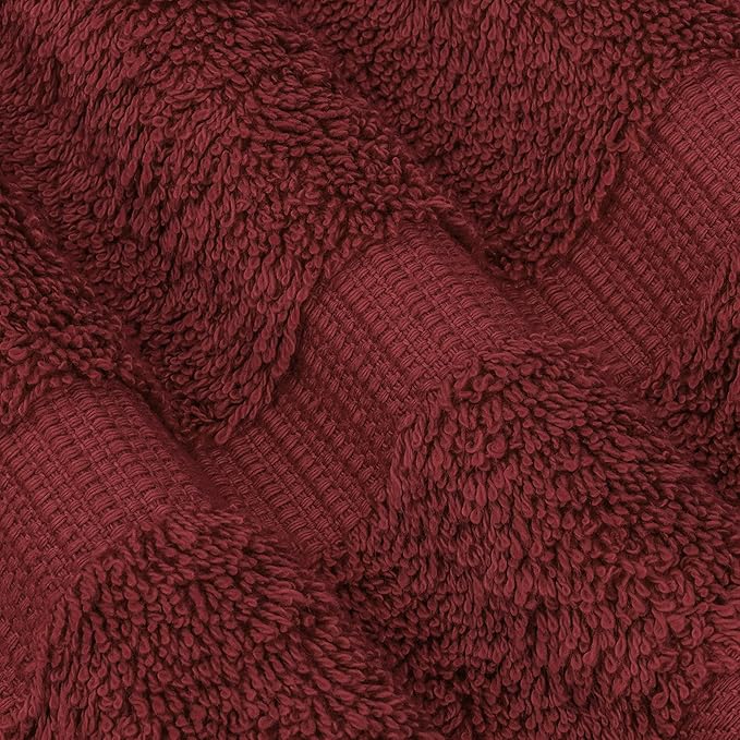 Chakir Turkish Linens 100% Cotton Premium Turkish Towels for Bathroom, 2 Large Bath Towels, 2 Hand Towels, 2 Washcloths (6-Piece Towel Set, Cranberry)