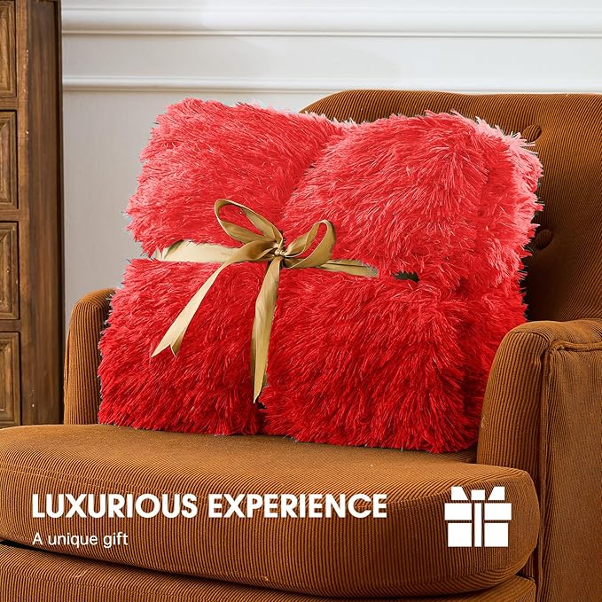 Heated Electric Blanket Twin,Warm Winter Birthday Gifts for Women Her Grandma–Faux Fur with Soft Sherpa,10 Heat Settings,5 Time Settings with Fast Heating, 62x84, Ruby Wine