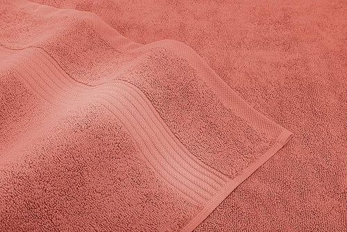 American Veteran Towel, 6 Piece Towel Set for Bathroom, 100% Cotton Turkish Bathroom Towels, 2 Bath Towels 2 Hand Towels 2 Washcloths, Coral