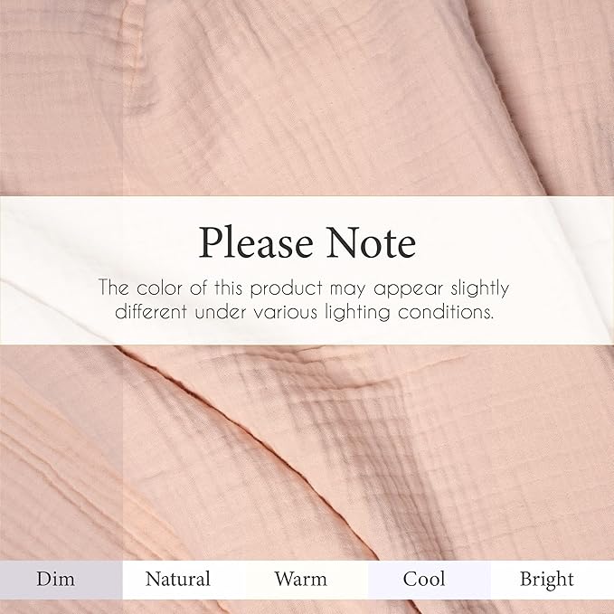Salt Earth 100% Cotton Muslin Blanket, Gauze Blanket 80"X90" Queen, 4 Layered for Couch, Bed, Living Room,Lightweight & All Seasons Blankets & Throws, Easy to wash,Nature & Skin Friendly (Rose Dust)