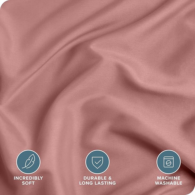 Bare Home Bedding Duvet Cover King Size - Premium 1800 Super Soft Collection - Lightweight, Cooling - Soft Breathable Bedding Duvet Cover (King, Dusty Rose)