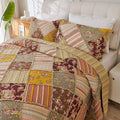 Cmfshape Floral Quilt Sets Bedspread Set 100% Cotton Patchwork Bedding Set, All Season Use Lightweight Reversible Coverlet Quilts with 2 PillowShams(King 106"x96")