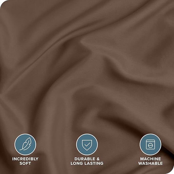 Bare Home Bedding Duvet Cover Queen Size - Premium 1800 Super Soft Collection - Lightweight, Cooling - Soft Breathable Bedding Duvet Cover (Queen, Cocoa)