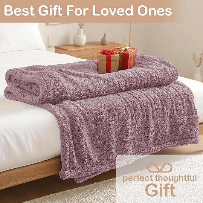 Electric Heated Blanket 6 Heating Settings & 10H Auto Off Full 72×84 Double Sided Plush Sherpa Ultra-Soft Warm Thick, Machine Washable, Fast Heating, Home Office Berry Purple