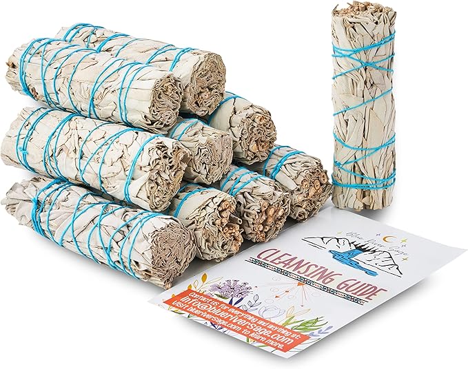 10 White Sage Smudge Sticks ~ Sustainably Grown Sage Bundles for Smudging, Smudge Kit, Ceremony, Spiritual Use, Home & Office Cleansing or Smoke Cleanse (10 Pack)