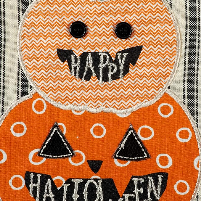 DII Happy Halloween Dishtowel Collection Embellished Cotton Kitchen Hand Towel Set, 18x28, Trick or Treat Skeleton, 3 Count