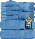 Utopia Towels 8 Piece Premium Towel Set, 2 Bath, 2 Hand, and 4 Wash Cloths, 600 GSM 100% Ring Spun Cotton, Highly Absorbent Towels for Bathroom, Gym, Hotel, and Spa, Electric Blue