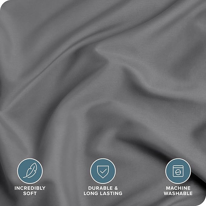 Bare Home Bedding Duvet Cover Oversized King Size - Premium 1800 Super Soft Collection - Lightweight, Duvet Cover - Soft Textured Bedding (Oversized King, Grey)