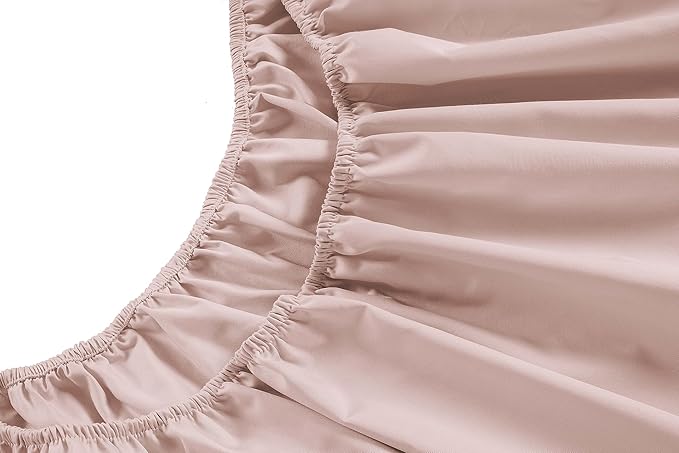 LANE LINEN California King Bed Sheets – 450 Thread Count Soft Sateen Sheets, Naturally Cooling & Breathable, 15” Deep Pocket Fully Elasticized Fitted Sheet, Hotel Bedding & Pillowcases, Sepia Rose