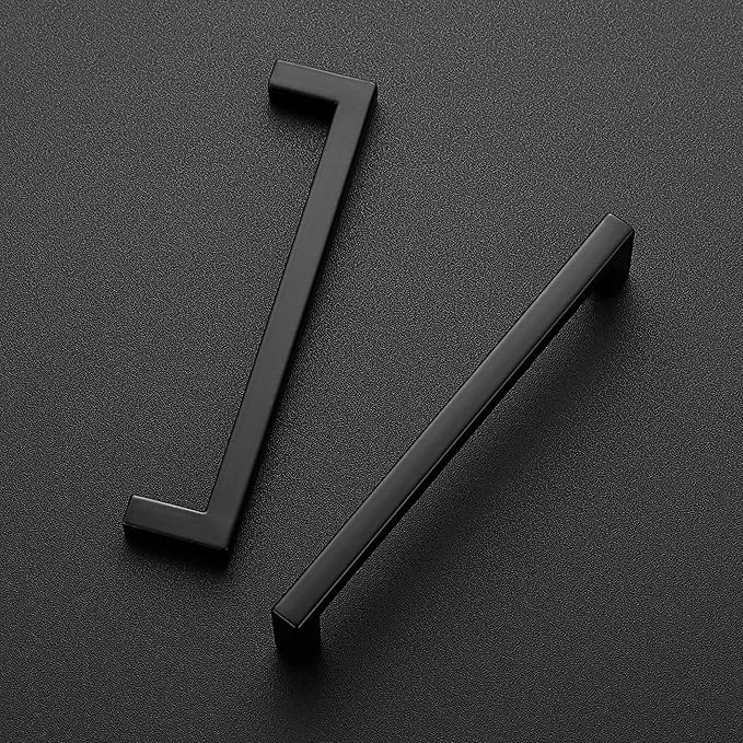 Ravinte 30 Pack Solid 5 Inch Center to Center Slim Square Bar Drawer Handles for Kitchen Cabinet Hardware Matte Black