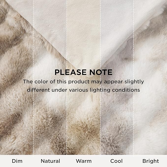 Bedsure GentleSoft Fluffy Faux Fur Blanket Twin Size, Fuzzy Soft Bubble Blanket for Couch, Faux Fur Decor for Home Bedroom Living Room, Thick Furry Cozy Gifts for Women, Tie-dye Taupe, 60x80 Inch