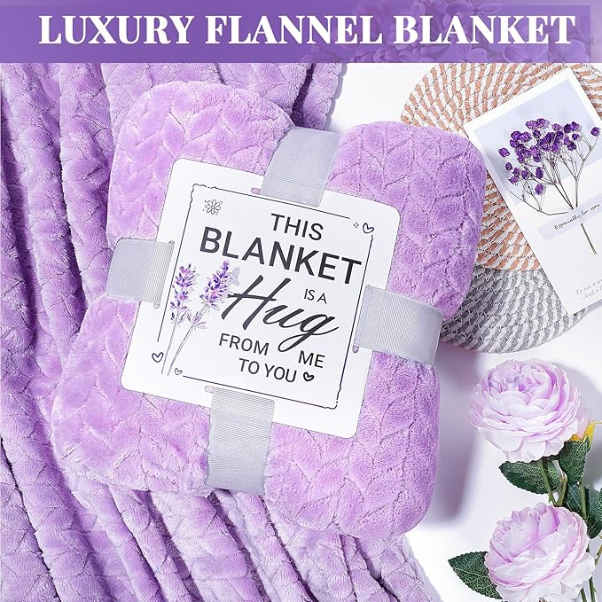 Birthday Gifts for Women Self Care Gifts Get Well Soon Gifts, Lavender Relaxing Spa Gifts Basket Care Package w/ Flannel Blanket 40 oz Tumbler, Unique Mothers Day Gifts for Mom Her Friend Sister Wife