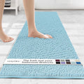 MAYSHINE Plush Shaggy Chenille Bath Mat | Extra Soft, Super Absorbent, Non-Slip Bathroom Rug | Fluffy Microfiber, Area Rug Sets for Bathroom Floor, Kitchen, Living Room | 71"x31" | Spa Blue