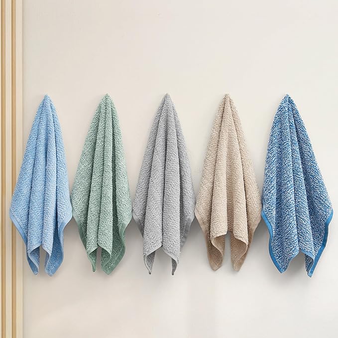 Lucky Brand Luxurious Boucle 6 Piece Bath Towel Set - (2) Bath Towels, (2) Hand Towels, and (2) Washcloths - Jadeile Green Premium Bathroom Towel Set