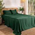 Bare Home 100% Rayon Made from Bamboo King Sheet Set - 4 Piece Bedding Set - Deep Pockets - Breathable - Easy Fit - Bedding Sheets & Pillowcases (King, Forest Green)