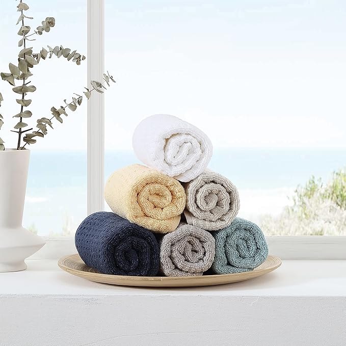 Tommy Bahama - Hand Towels, Soft & Absorbent Cotton Towels, Low Linting & Fade Resistant (Northern Pacific Yellow, 2 Piece)