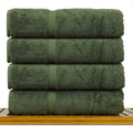 Luxury Hotel & Spa Ultra Soft Bath Towels 100% Turkish Cotton - Moss - Set of 4