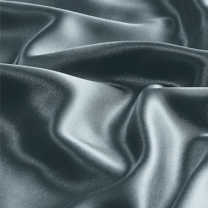 BEDELITE Satin Body Pillow Cover, Super Soft and Cooling Body Pillow Pillowcase for Hair and Skin, Breathable Silky Full Long Pillowcase Cover(20"x54", Space Grey)