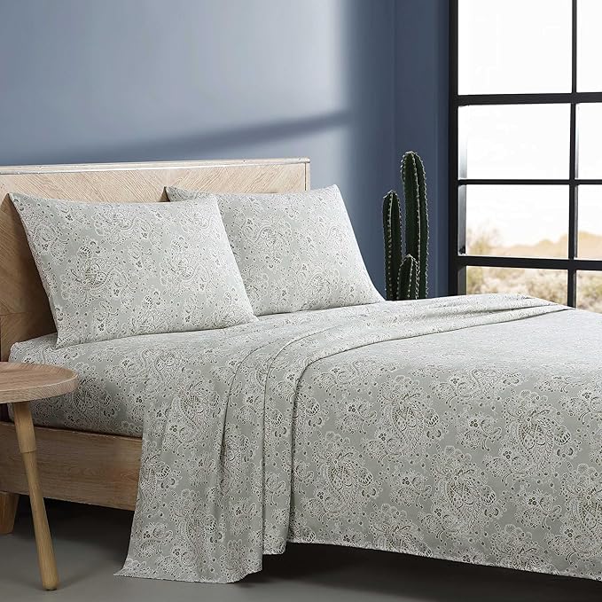 Wrangler - Full Bed Sheets, Ultra-Soft & Lightweight Bedding with Matching Pillowcases, Lightweight Bed Set for All Season Comfort, Oeko-Tex Certified (Prairieland Paisley Green)