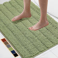 Bcoimo 36"×24" Chenille Bath Mat – Non-Slip with Backing Bath Rug Ultra-Absorbent and Machine Washable Bathroom Mat Quick-Dry Design. Ideal for Bathroom and Tub Areas
