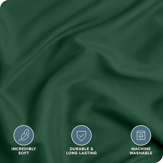 Bare Home Bedding Duvet Cover King Size - Premium 1800 Super Soft Collection - Lightweight, Cooling - Soft Breathable Bedding Duvet Cover (King, Forest Green)