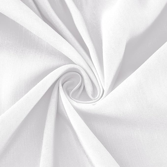 Biscaynebay Queen Bed Skirt 15 inch Drop-White Dust Ruffle Bedskirt with Pompoms-Wrap Around Bed Skirting Easy Fit Elastic Strap-Silky Luxurious Fabric Wrinkle Free-for Women Men Kids