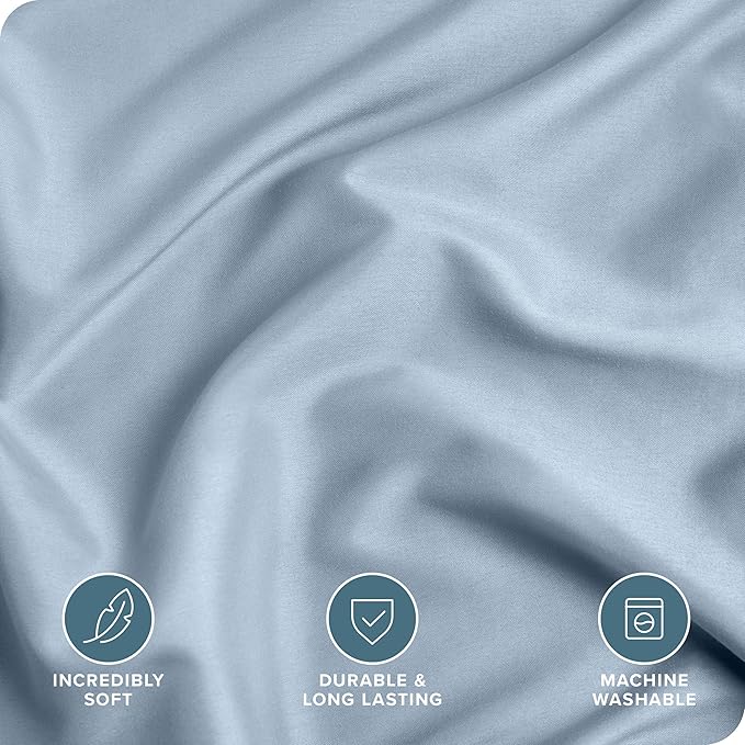Bare Home Bedding Duvet Cover California King Size - Premium 1800 Super Soft Collection - Lightweight, Cooling - Soft Breathable Bedding Duvet Cover (Cal King, Dusty Blue)