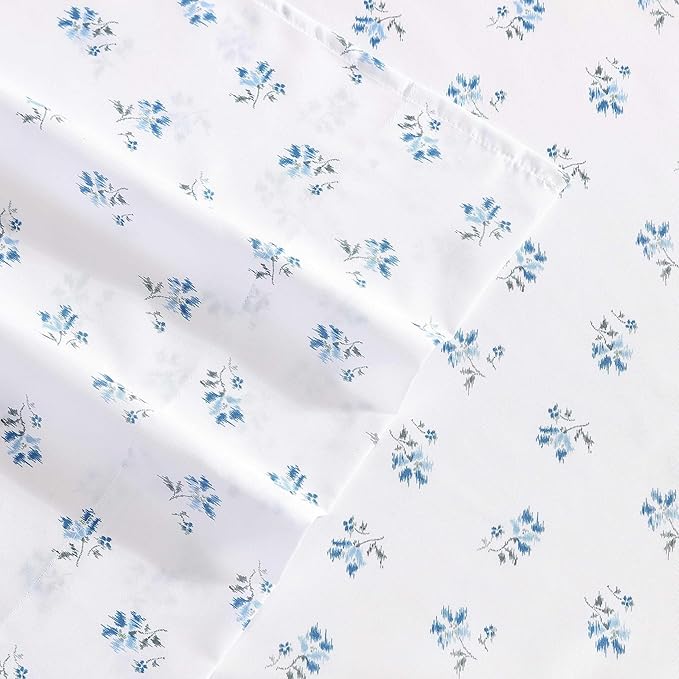 Wrangler - Queen Bed Sheets, Ultra-Soft & Lightweight Bedding with Matching Pillowcases, Lightweight Bed Set for All Season Comfort, Oeko-Tex Certified (Sketchy Ditsy Blue)