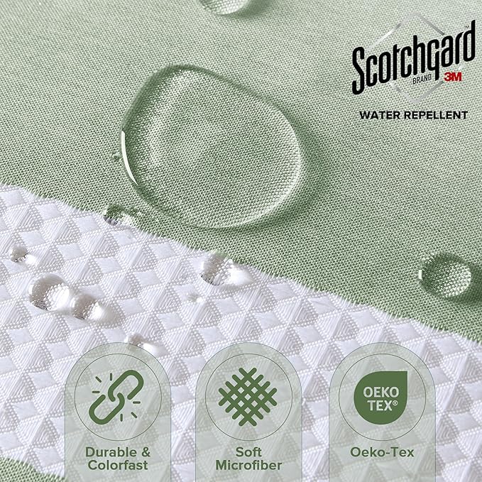 Madison Park Shower Curtain Spa Waffle Weave Shower Curtain for Bathroom 3M Scotchgard Moisture Management, Spa Quality Modern Shower Curtains for Bathroom, Standard 72x72 Sage Green