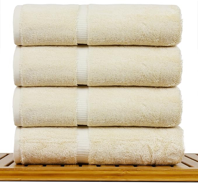Luxury Hotel & Spa Ultra Soft Bath Towels 100% Turkish Cotton - Driftwood - Set of 4