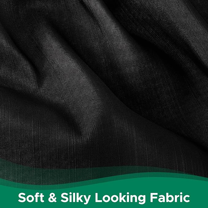 Biscaynebay Wrap Around Bed Skirts for Full & Full XL Beds 14" Drop, Black Adjustable Elastic Dust Ruffles Easy Fit Wrinkle & Fade Resistant Silky Luxurious Fabric Solid Machine Washable