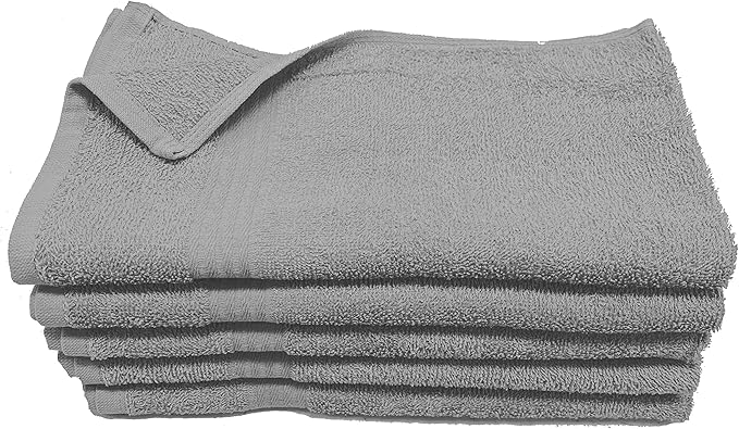 Towel Supercenter 16X27 Cotton Hand Towels (24Pack) Silver Grey for Hair, Nail, Tanning Salons, Golf Course