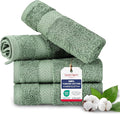 TEXTILOM Washcloths for Body and Face – Hotel and Spa Quality & Soft & Absorbent & Quick Dry Wash Cloths for Your Body – 100% Turkish Cotton Wash Clothes Towel Set of 4 (13 x 13 inches) - Green