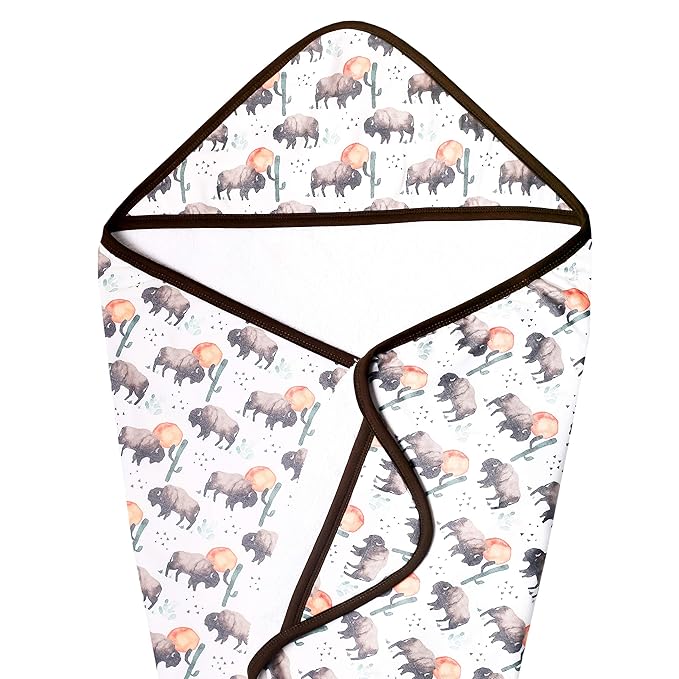 Copper Pearl Hooded Bath Towels Premium Knit/Terry Cloth Baby Towels with Hood, Pockets, and Cool Designs - Great to Gift and Make Bath Time Fun - Baby Bath Towel, Bison