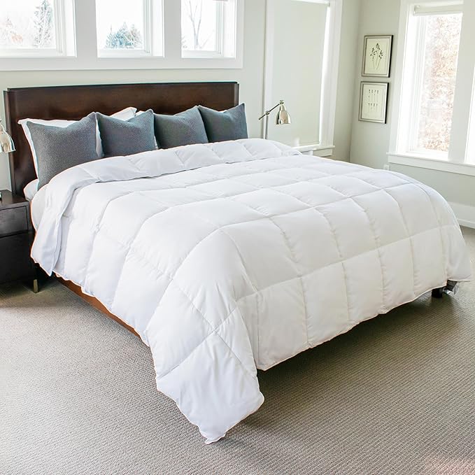 Gray Eagle Oversized King Comforter 108" x 90" – Extra Large Synthetic Down Duvet Insert – Ultra Soft Microfiber, All-Season, Lightweight & Fluffy – Hotel-Quality, Machine Washable, White