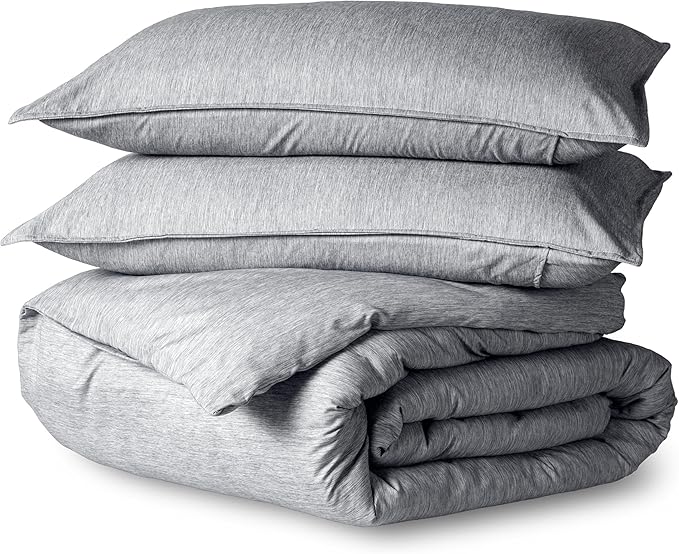 Bare Home Bedding Duvet Cover King Size - Premium 1800 Super Soft Collection - Lightweight, Cooling - Soft Breathable Bedding Duvet Cover (King, Heathered Charcoal)