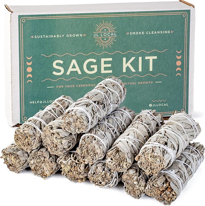 Handcrafted 4 Inch White Sage Sticks - Fresh, Natural California Sage Smudge Sticks with Instructions & Blessings - Wand Sage for Cleansing House Negative Energy & Other Smudging Rituals