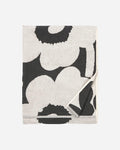 MARIMEKKO Unikko Terry Cotton Bath Towel (Charcoal) – Floral Patterned Bath Towels – 59 in x 28 in
