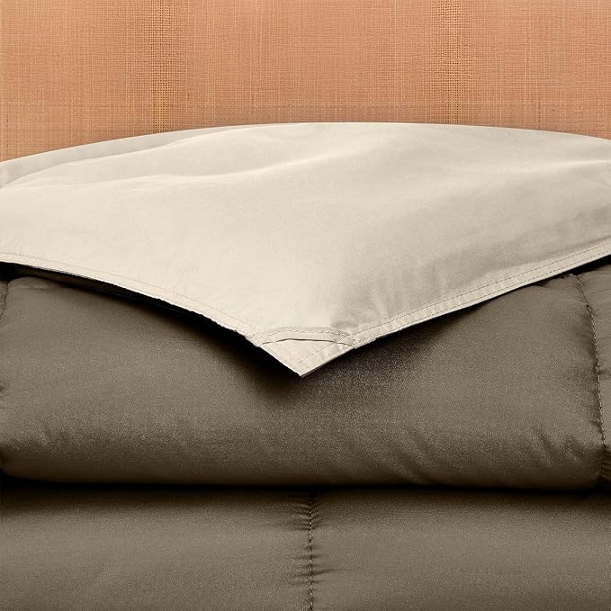 Modern Threads Down Alternative Reversible Comforter Taupe/Champagne California King