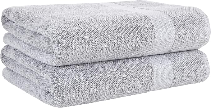 MAURA Premium Bath Sheets 100% Cotton 35x70 Oversized Ultra Absorbent Quick Dry Soft Towel Set for Bathroom Extra Large Bath Towels, Cool Grey